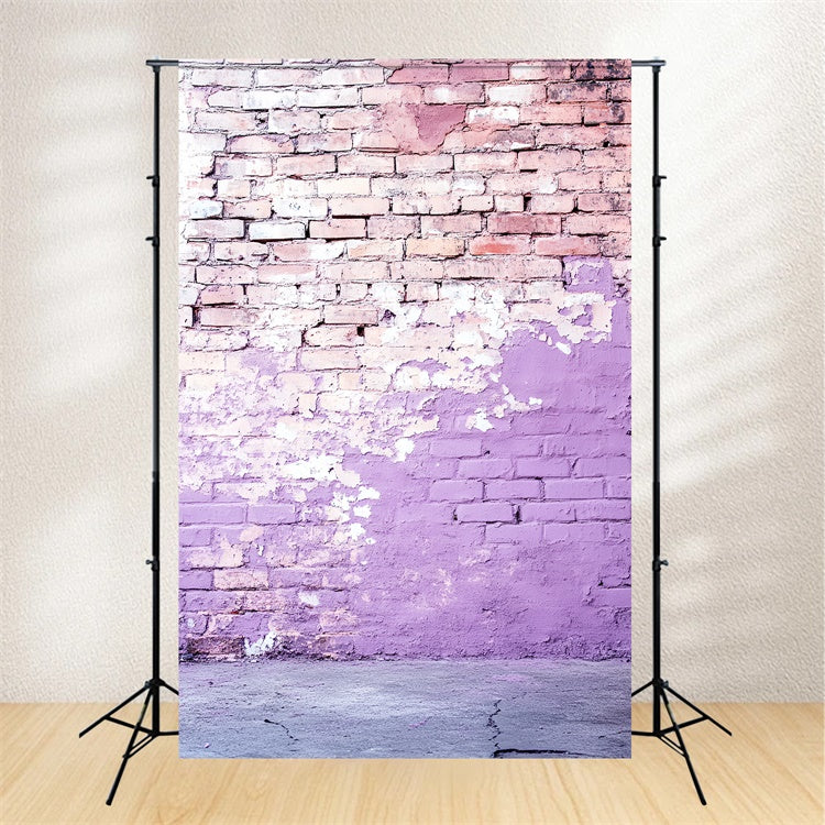 Brick Wall Photo Backdrop Lilac Decay Street Wall Backdrop UK CSH6-156