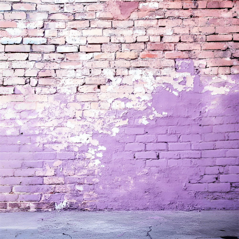 Brick Wall Photo Backdrop Lilac Decay Street Wall Backdrop UK CSH6-156