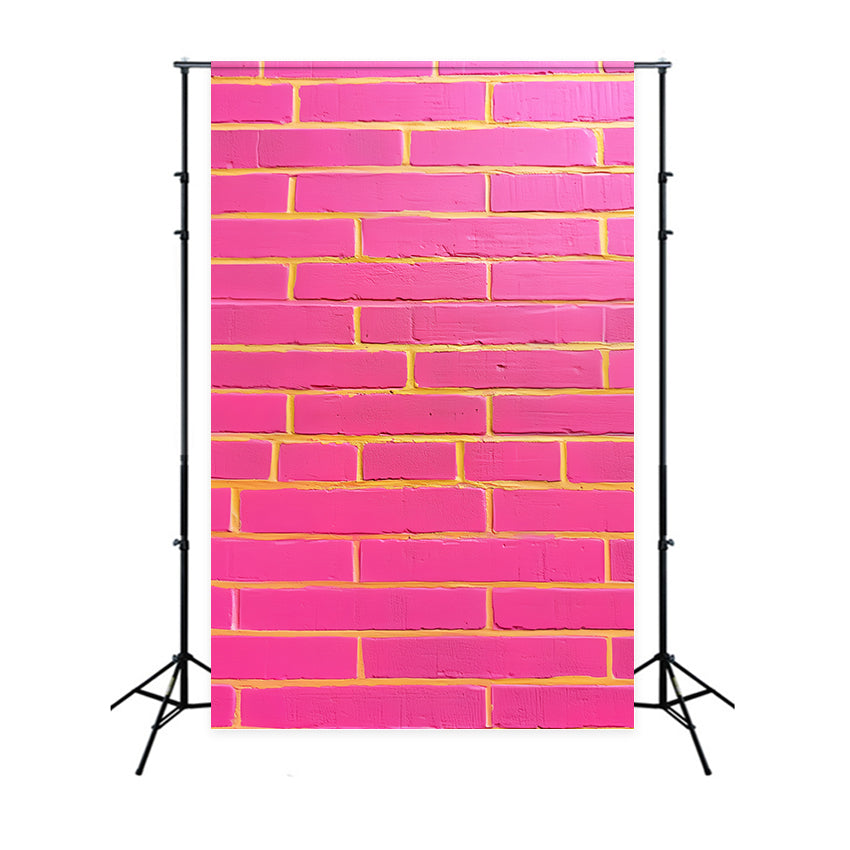 Brick Wall Backdrop Neon Pink Street Pop Brick Backdrop UK CSH6-157