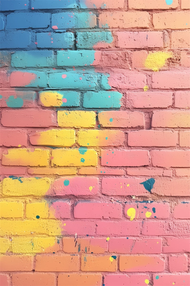 Brick Wall Backdrops Dreamy Doodle Candy Pop Backdrop UK CSH6-159