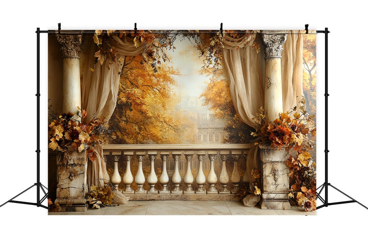 Fall Photo Backdrop Vintage Balcony Elegance Backdrop UK CSH6-187