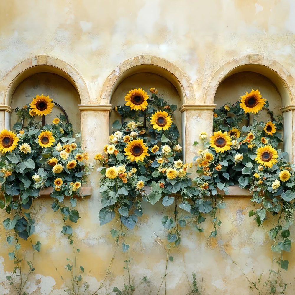 Autumn Photo Backdrop Sunny Archway Sunflower Backdrop UK CSH6-188