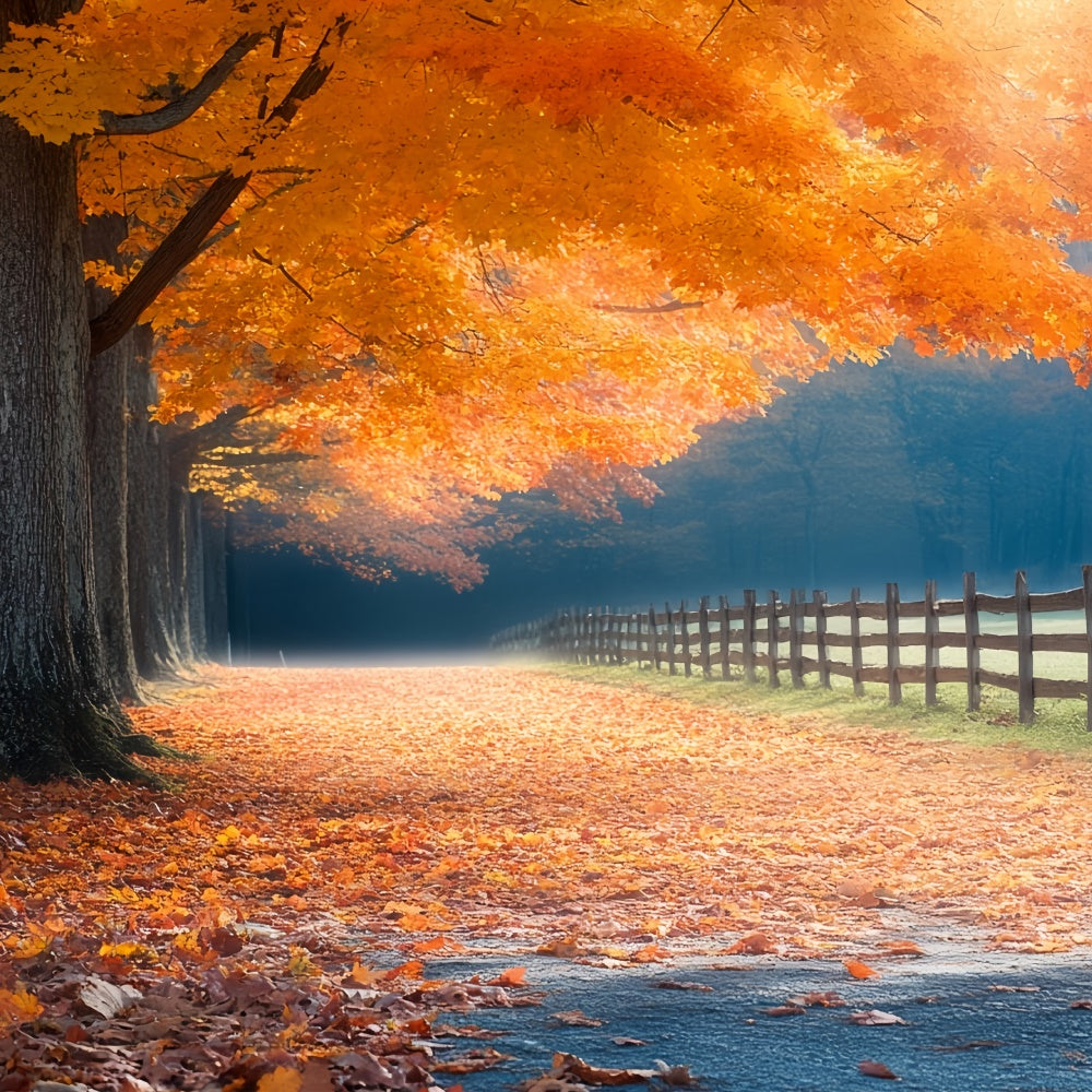 Forest Photography Backdrop Rustic Fence Trail Fall Backdrop UK CSH6-195