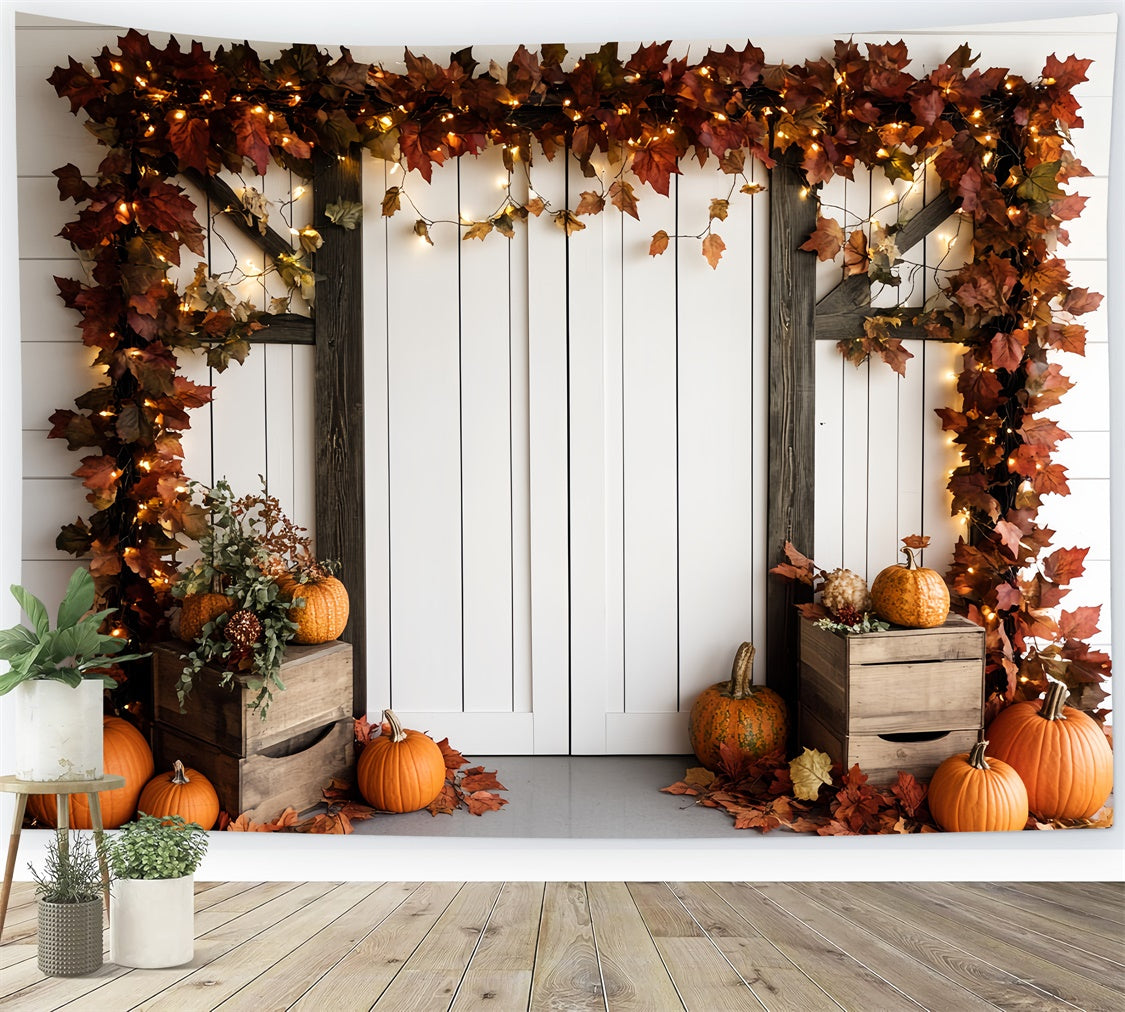 Autumn Photography Backdrops Fall Porch Garland Backdrop UK CSH6-198