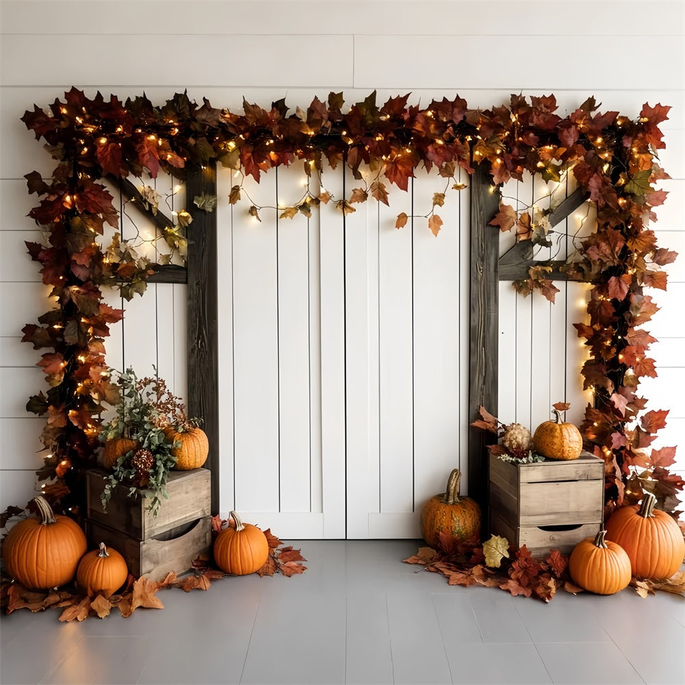 Autumn Photography Backdrops Fall Porch Garland Backdrop UK CSH6-198
