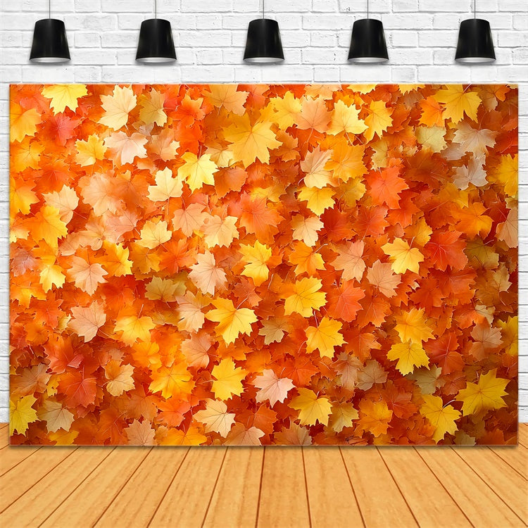 Autumn Leaves Backdrop Golden Leaves Rustic Backdrop UK CSH6-201