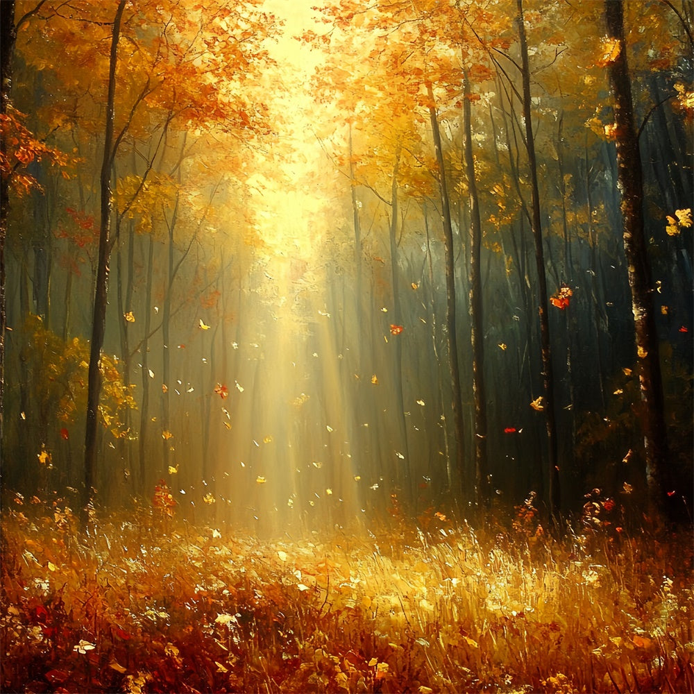 Forest Photography Backdrop Sunlit Woodland Fall Backdrops UK CSH6-208