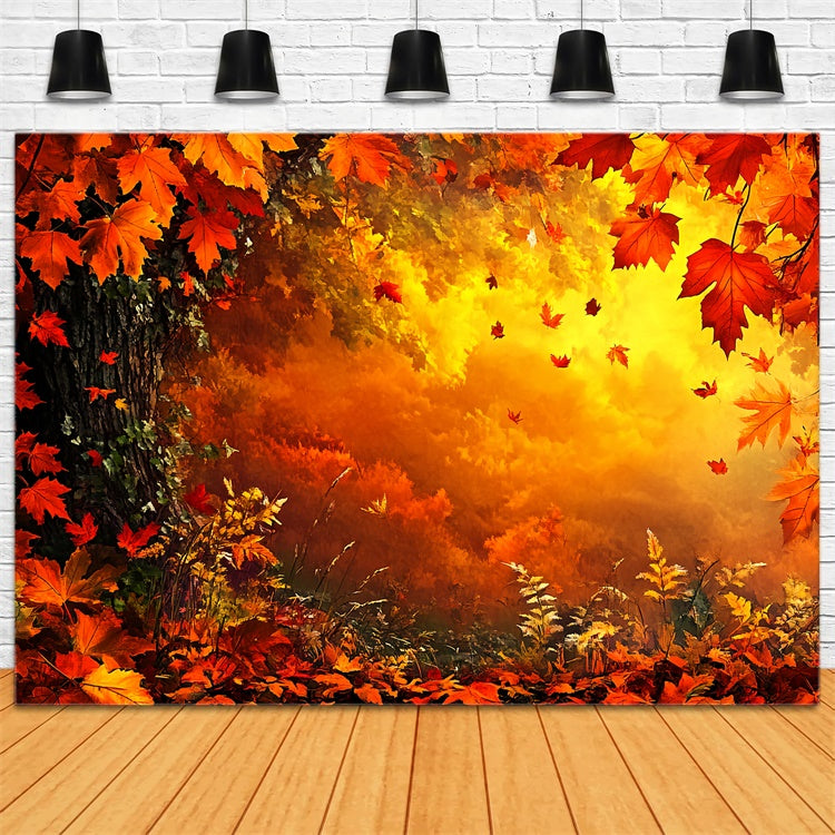 Autumn Leaves Backdrop Dancing Leaves Fantasy Backdrop UK CSH6-213