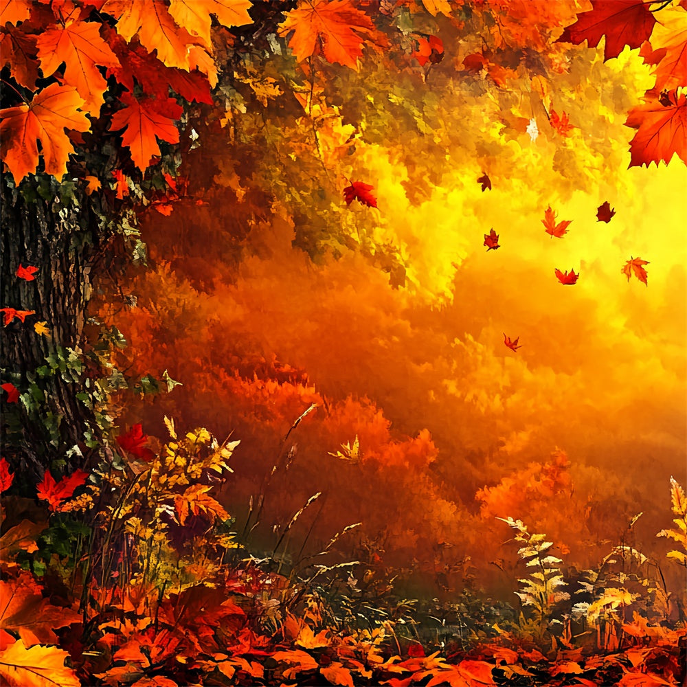 Autumn Leaves Backdrop Dancing Leaves Fantasy Backdrop UK CSH6-213