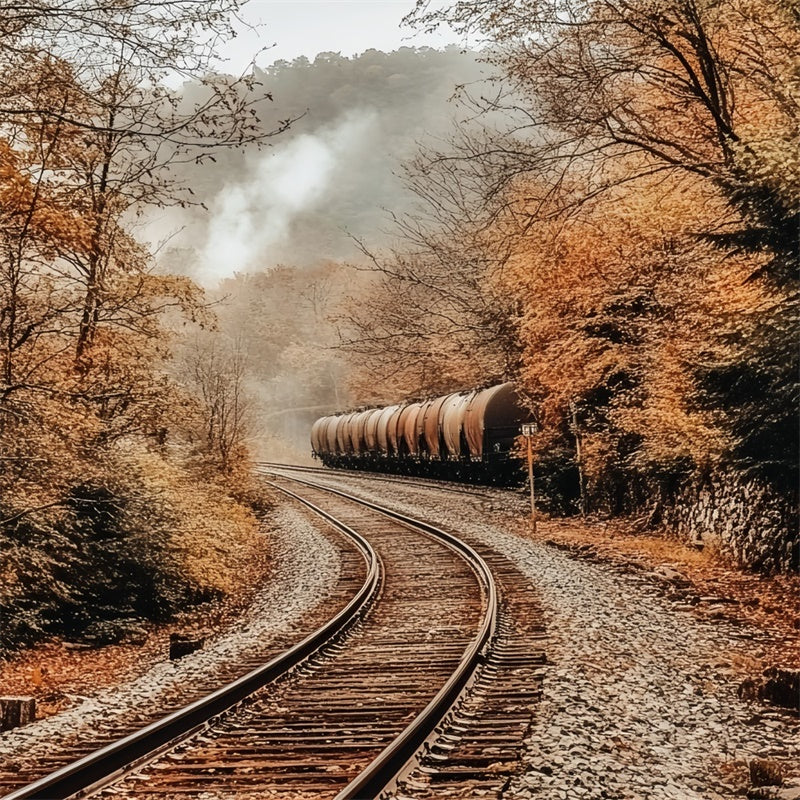 Forest Photo Backdrop Woodland Railway Charm Fall Backdrop UK CSH6-215