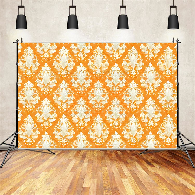 Fall Photoshoot Backdrop Vintage Autumn Damask Backdrop UK CSH6-223