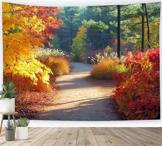 Forest Photo Backdrop Golden Grove Trail Autumn Backdrop UK CSH6-226