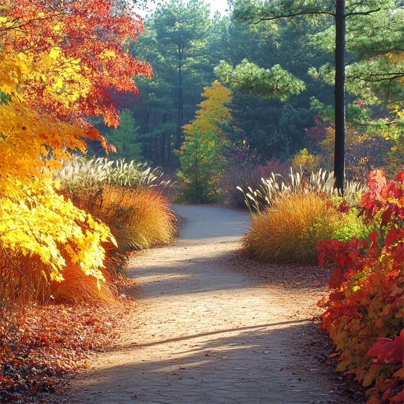 Forest Photo Backdrop Golden Grove Trail Autumn Backdrop UK CSH6-226