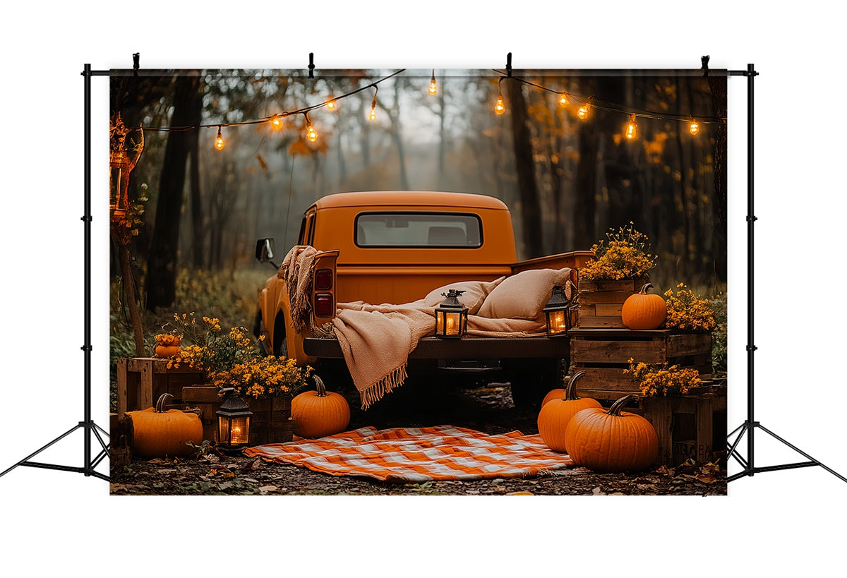 Forest Backdrop Rustic Truck Picnic Autumn Photo Backdrop UK CSH6-229