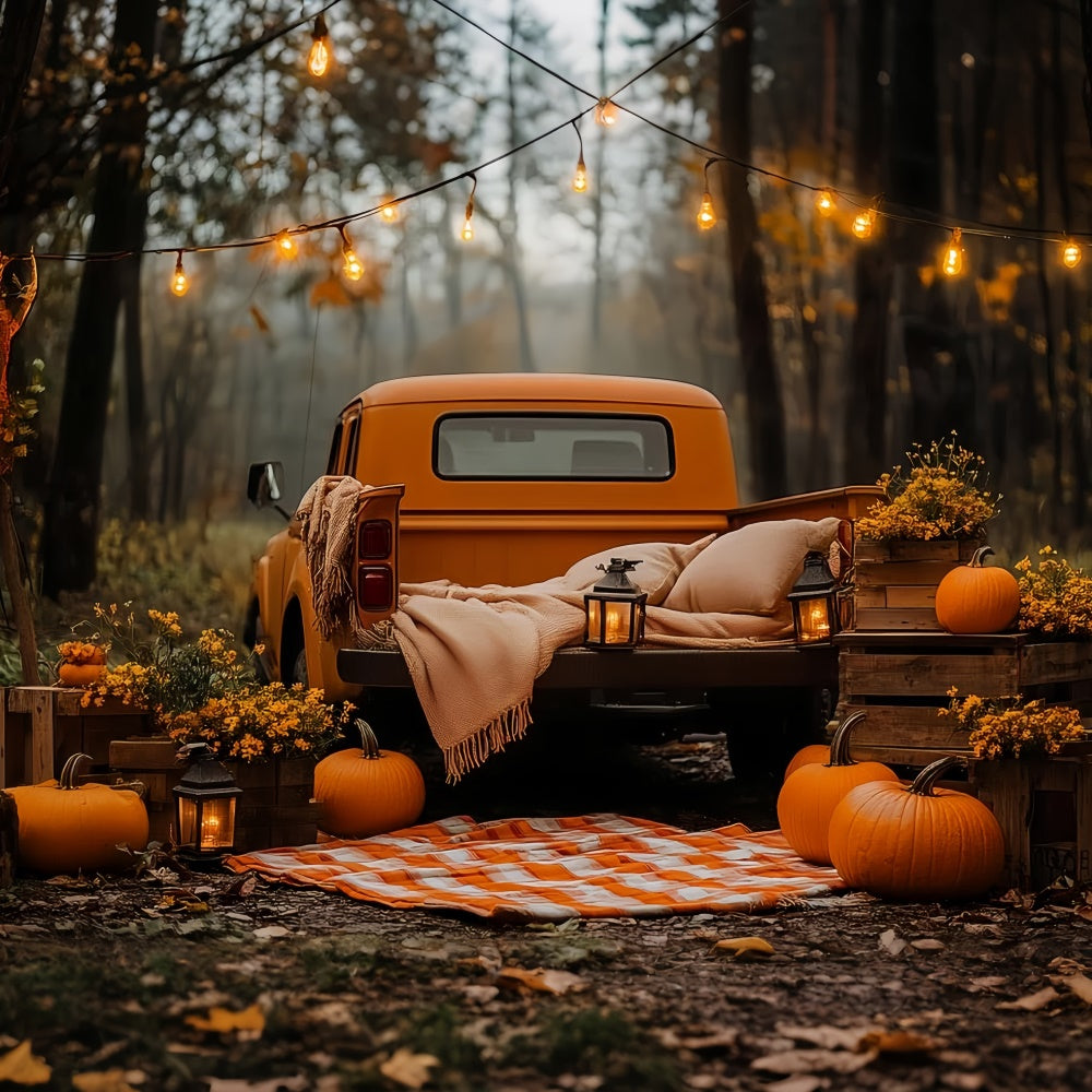 Forest Backdrop Rustic Truck Picnic Autumn Photo Backdrop UK CSH6-229