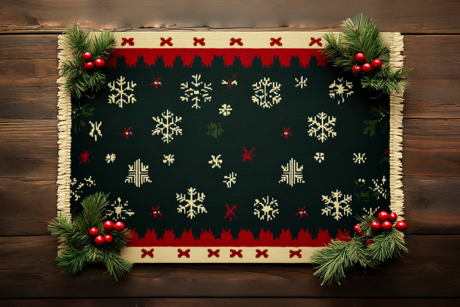 Professional Christmas Backdrops Warm Knit Pattern Backdrop UK CSH6-241