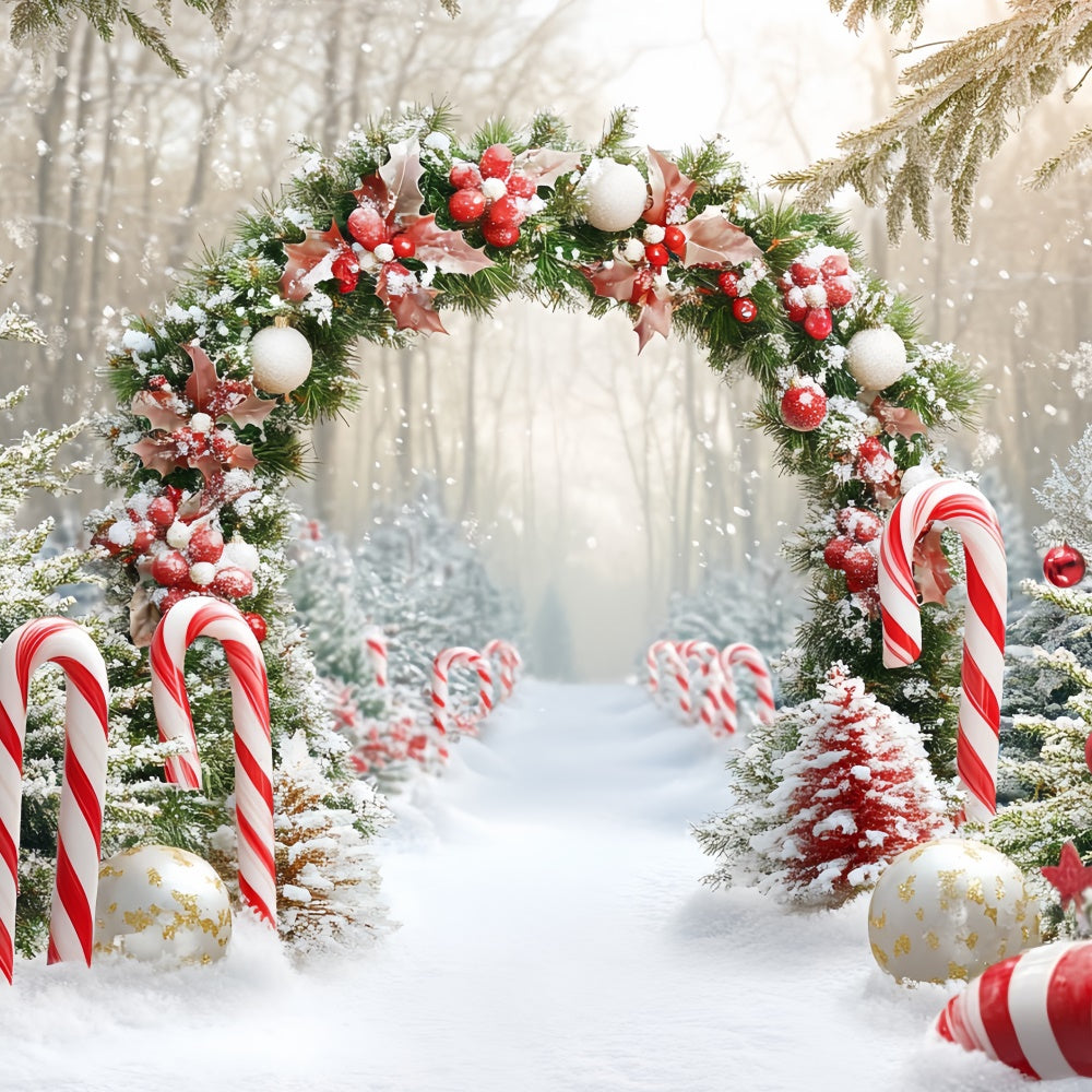 Christmas Photo Backdrop Candy Wonderland Arch Backdrop UK CSH6-242