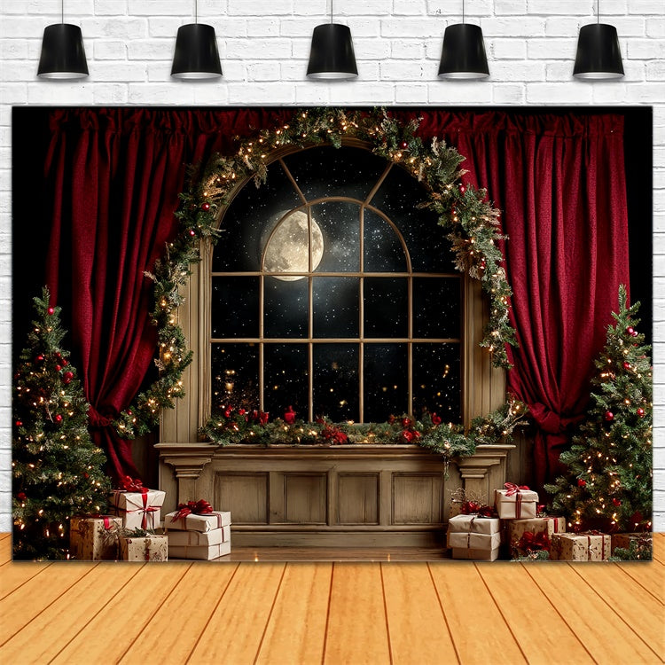 Christmas Photography Backdrops Silent Night Window Backdrop UK CSH6-245