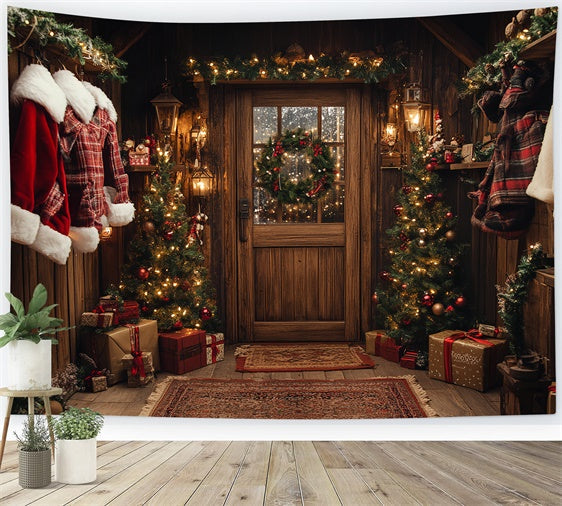 Christmas Backdrop Ideas Rustic Christmas Porch Backdrop UK CSH6-246