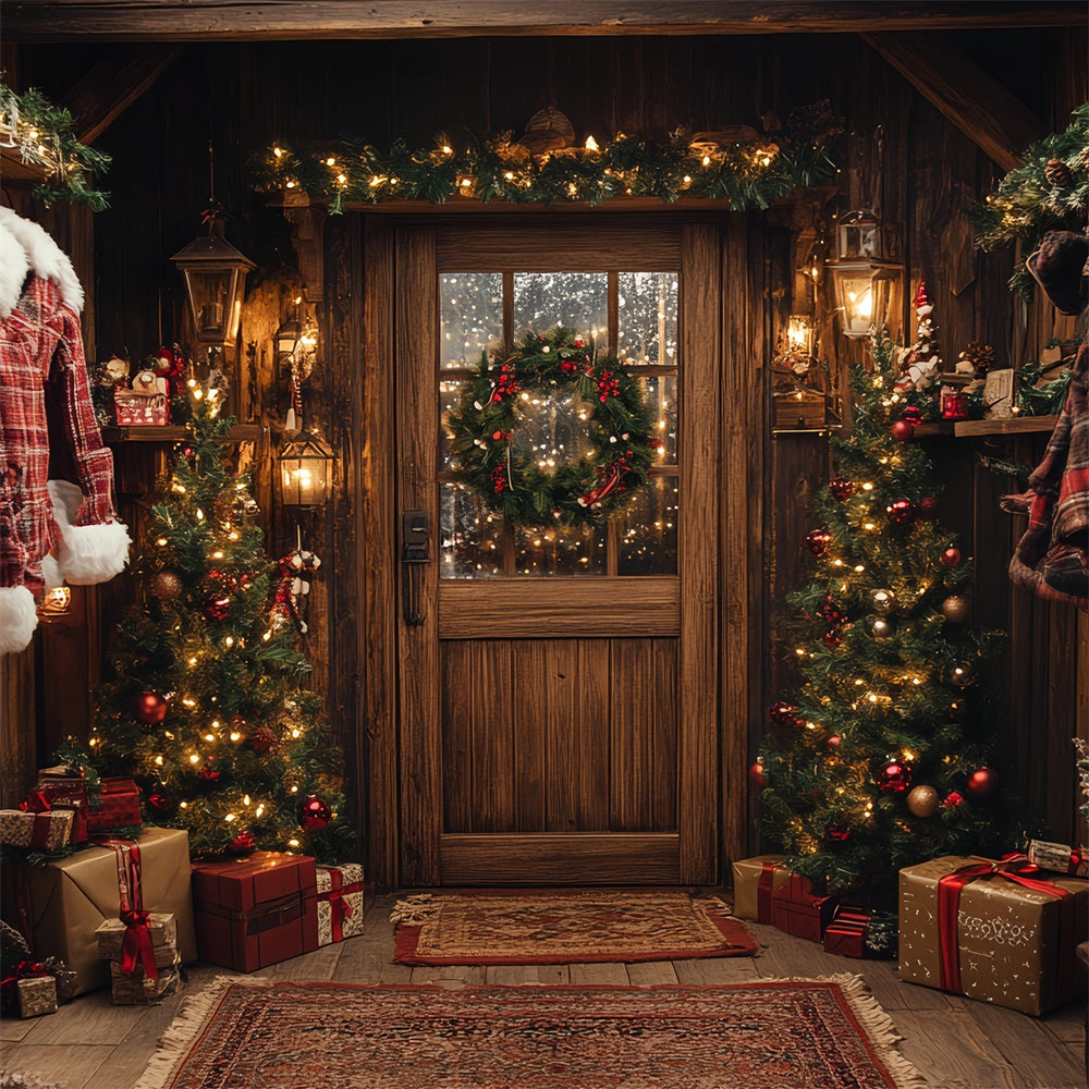 Christmas Backdrop Ideas Rustic Christmas Porch Backdrop UK CSH6-246