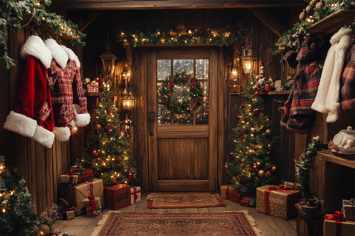 Christmas Backdrop Ideas Rustic Christmas Porch Backdrop UK CSH6-246