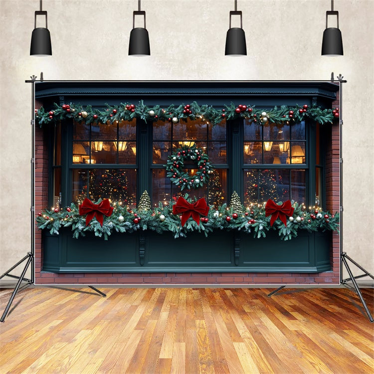 Professional Christmas Backdrops Festive Shop Window Backdrop UK CSH6-251