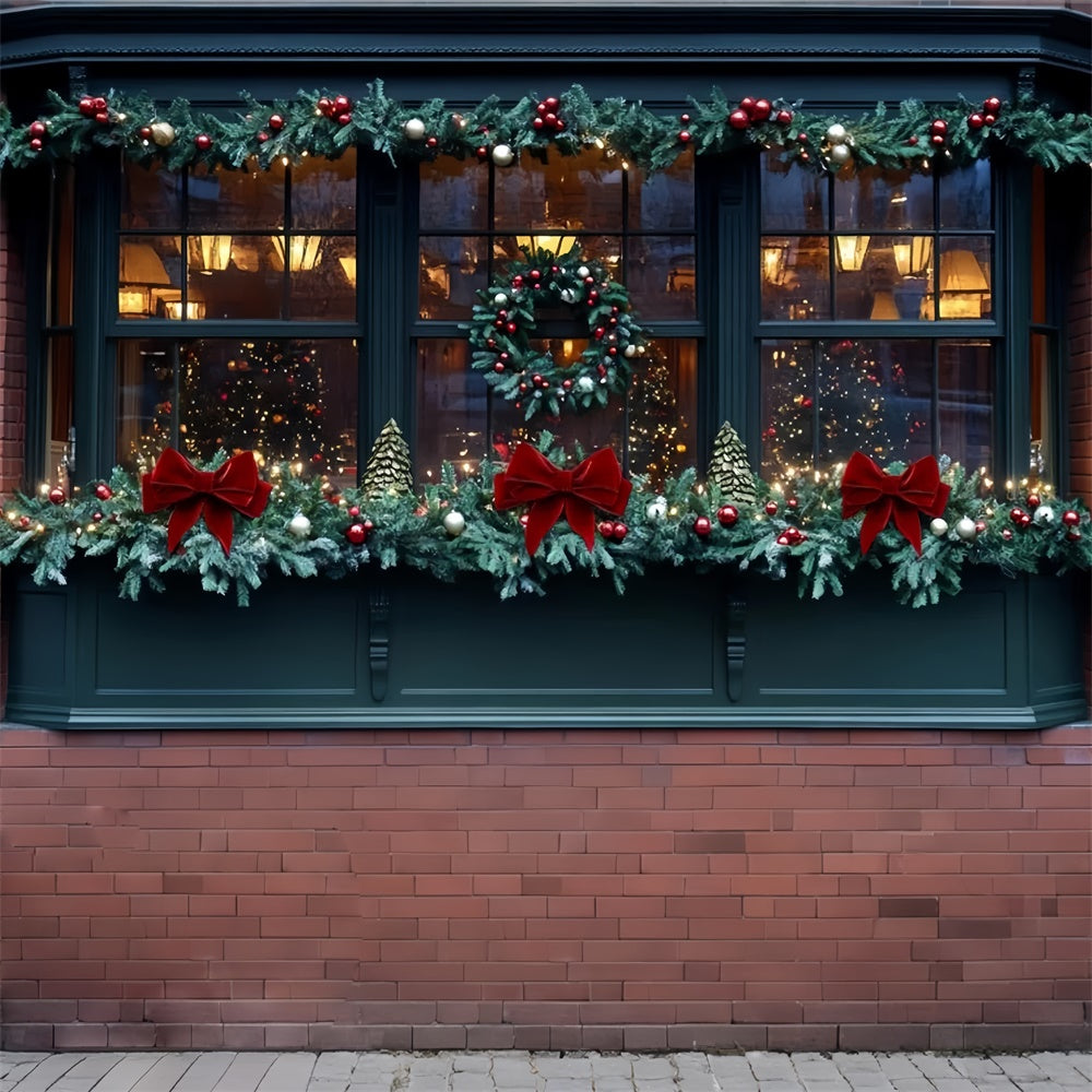 Professional Christmas Backdrops Festive Shop Window Backdrop UK CSH6-251