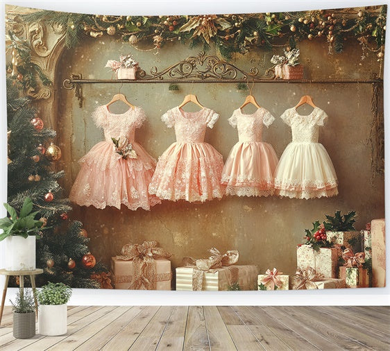 Christmas Photography Backdrops Dreamy Dress Garland Backdrop UK CSH6-254