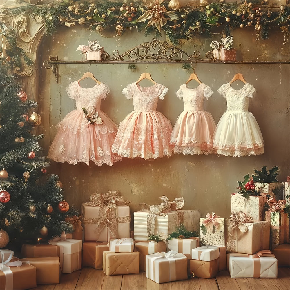 Christmas Photography Backdrops Dreamy Dress Garland Backdrop UK CSH6-254