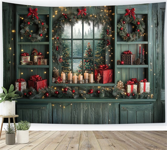 Christmas Photo Backdrops Cozy Christmas Window Backdrop UK CSH6-258