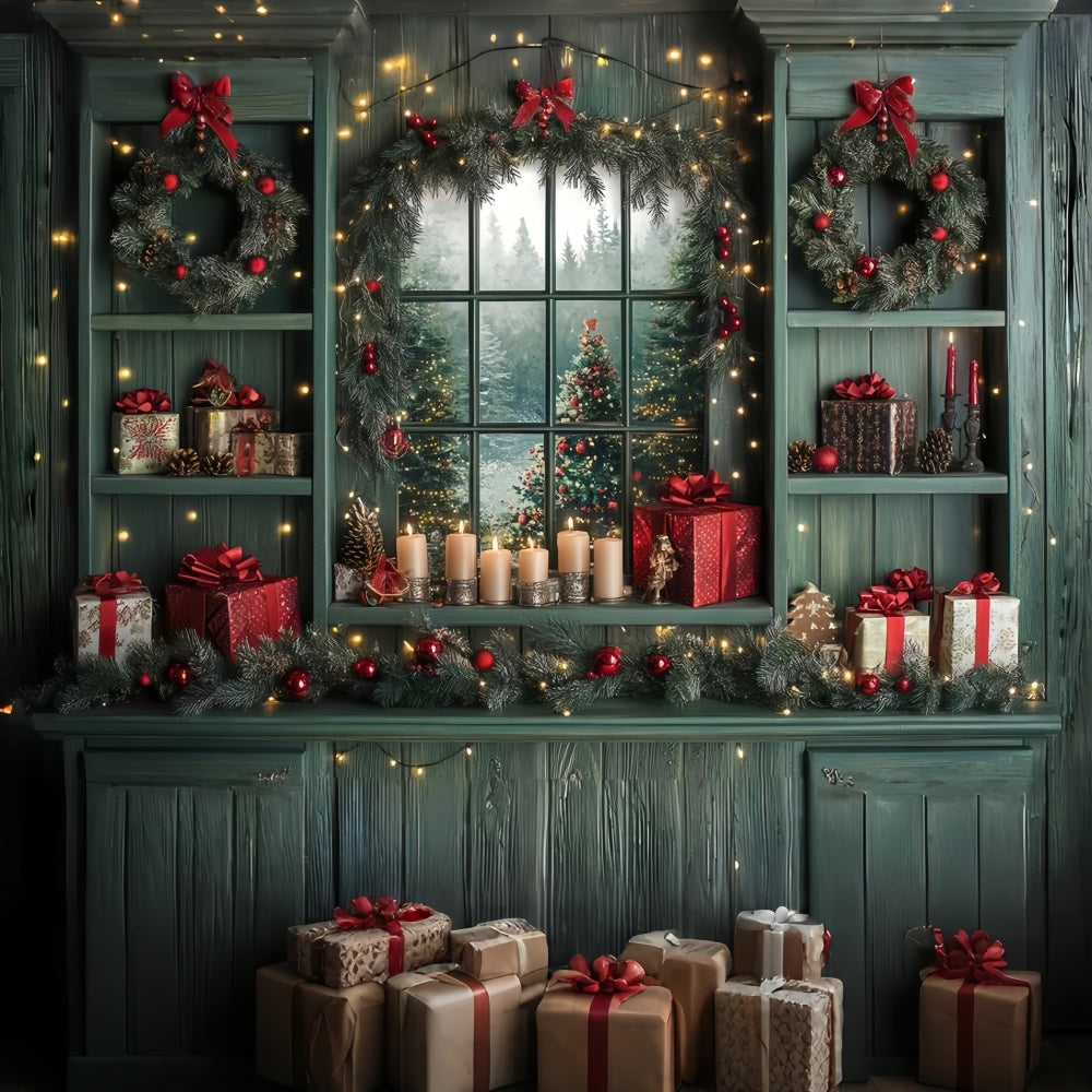 Christmas Photo Backdrops Cozy Christmas Window Backdrop UK CSH6-258
