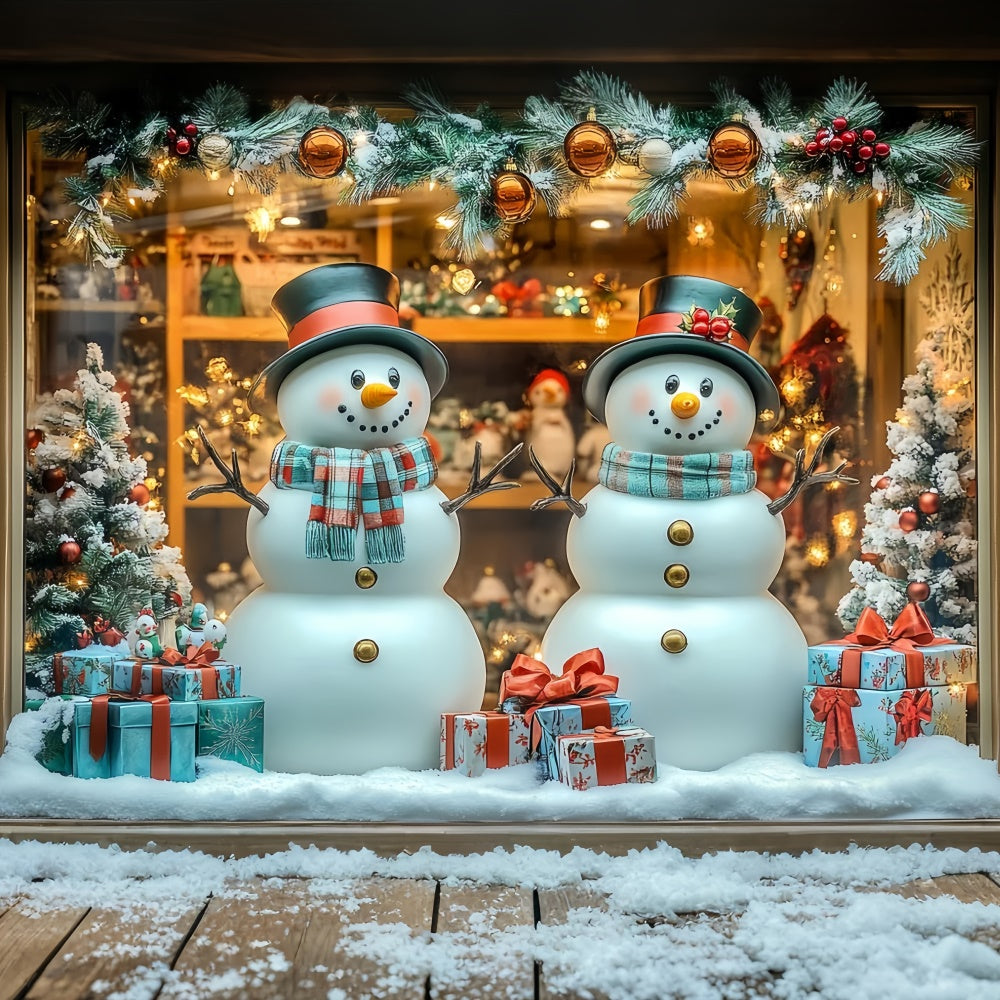 Christmas Backdrop Playful Snowman Display Backdrop UK CSH6-268