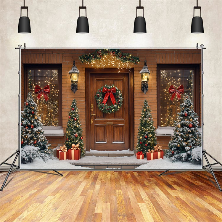 Christmas Backdrops Sale Festive Brick House Backdrop UK CSH6-270