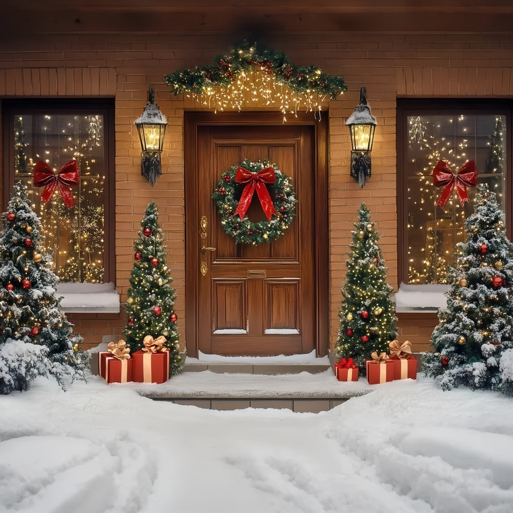Christmas Backdrops Sale Festive Brick House Backdrop UK CSH6-270