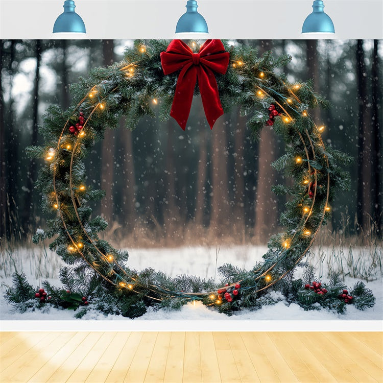 Christmas Photo Backdrop Holiday Wreath Magic Backdrop UK CSH6-271