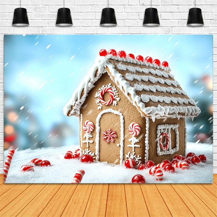 Christmas Photography Backdrops Holiday Sugar House Backdrop UK CSH6-284