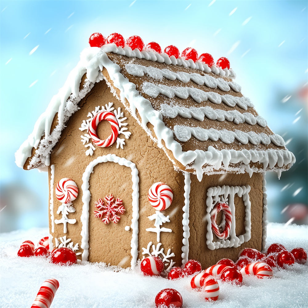 Christmas Photography Backdrops Holiday Sugar House Backdrop UK CSH6-284