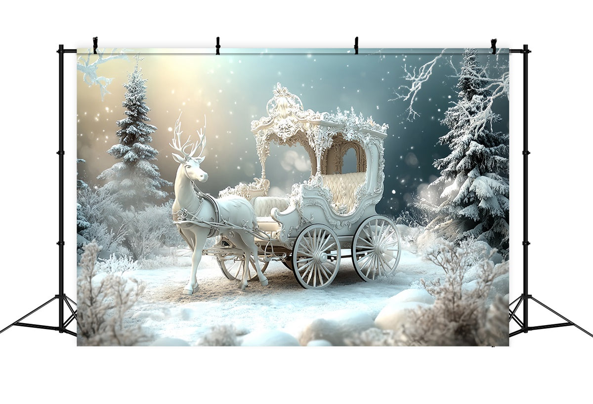Christmas Backdrops Enchanted Winter Carriage Backdrop UK CSH6-285