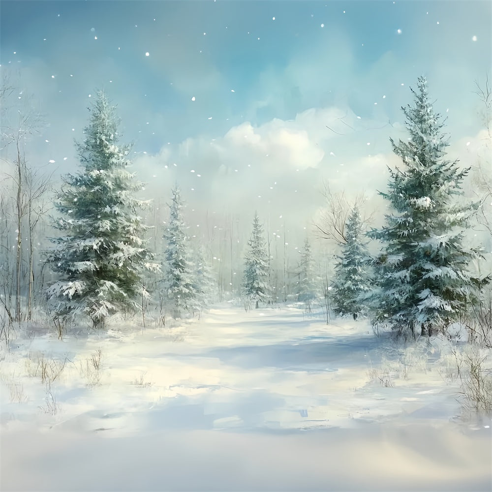 Christmas Backdrops Sale Tranquil Winter Forest Backdrop UK CSH6-286