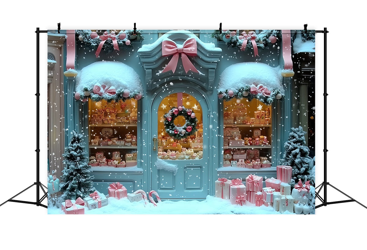 Christmas Backdrops For Photography Pastel Gift House Backdrop UK CSH6-290