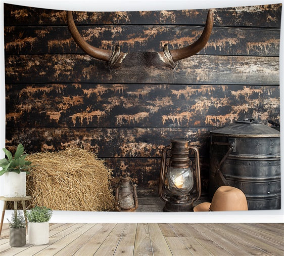 Cake Photography Backdrops Western Cowboy Barn Backdrop UK CSH6-292
