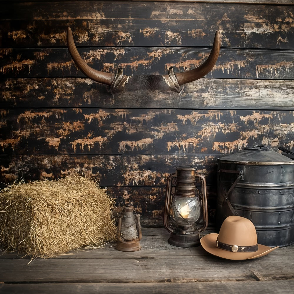 Cake Photography Backdrops Western Cowboy Barn Backdrop UK CSH6-292
