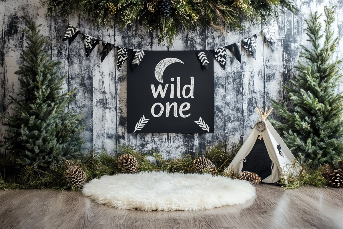 1st Birthday Backdrop Woodland Explorer Party Backdrop UK CSH6-293