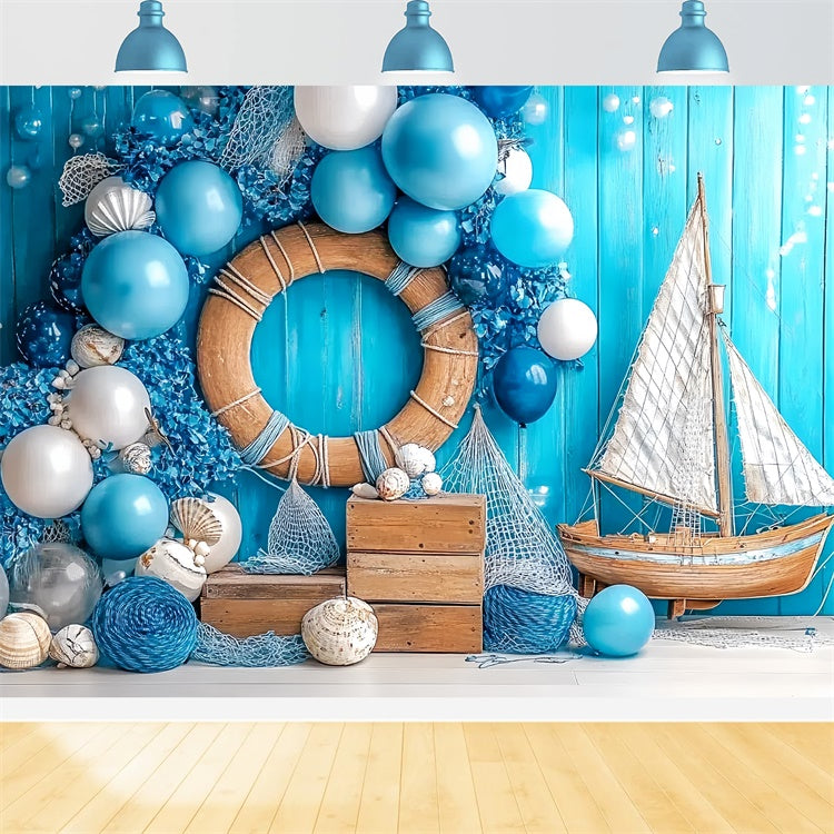 Cake Photography Backdrops Nautical Dreams Balloon Backdrop UK CSH6-298
