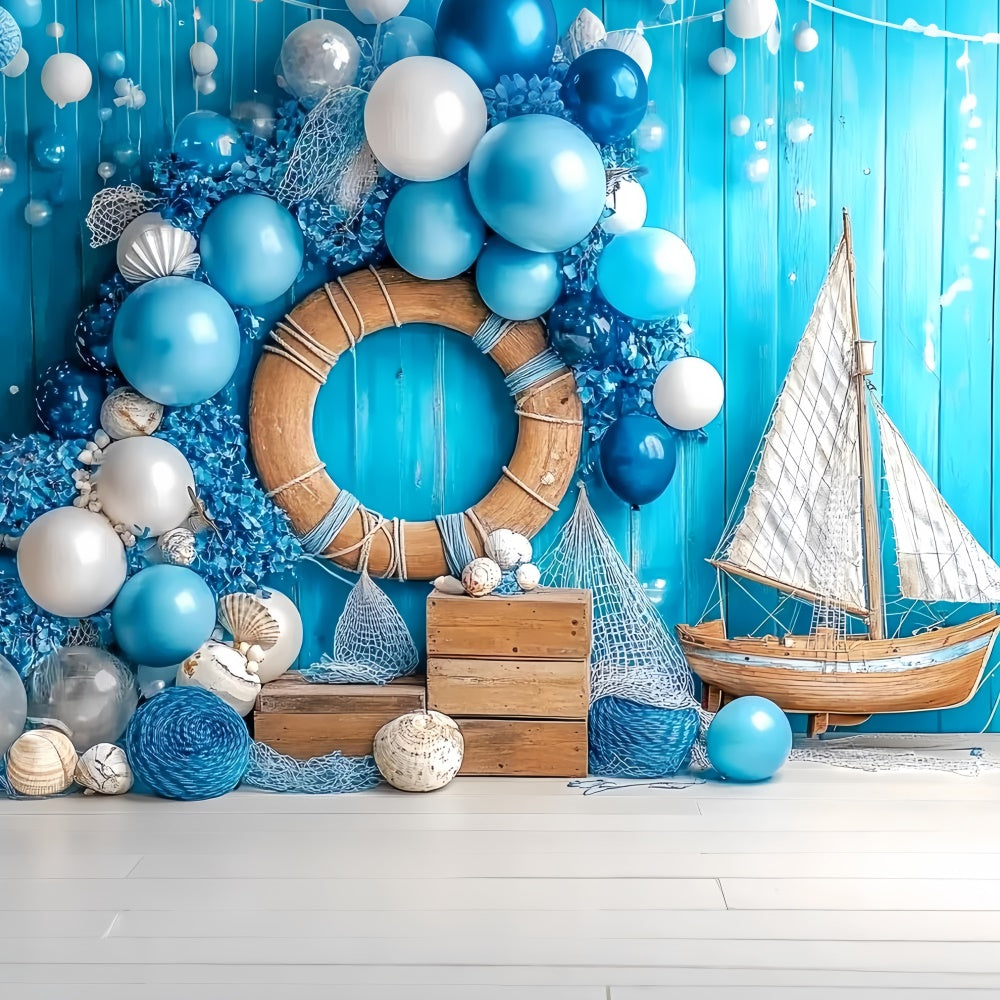 Cake Photography Backdrops Nautical Dreams Balloon Backdrop UK CSH6-298