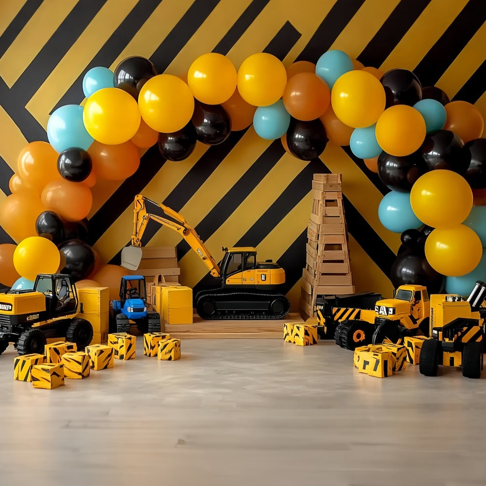 Cake Smash Backdrop Boy Construction Fun Party Backdrop UK CSH6-299