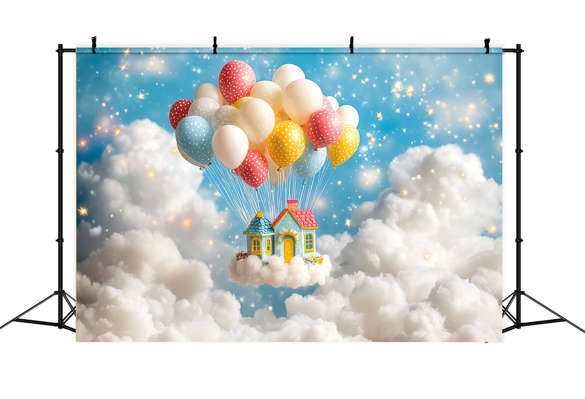 Backdrop For Birthday Balloon Cloud Fantasy Backdrop UK CSH6-306