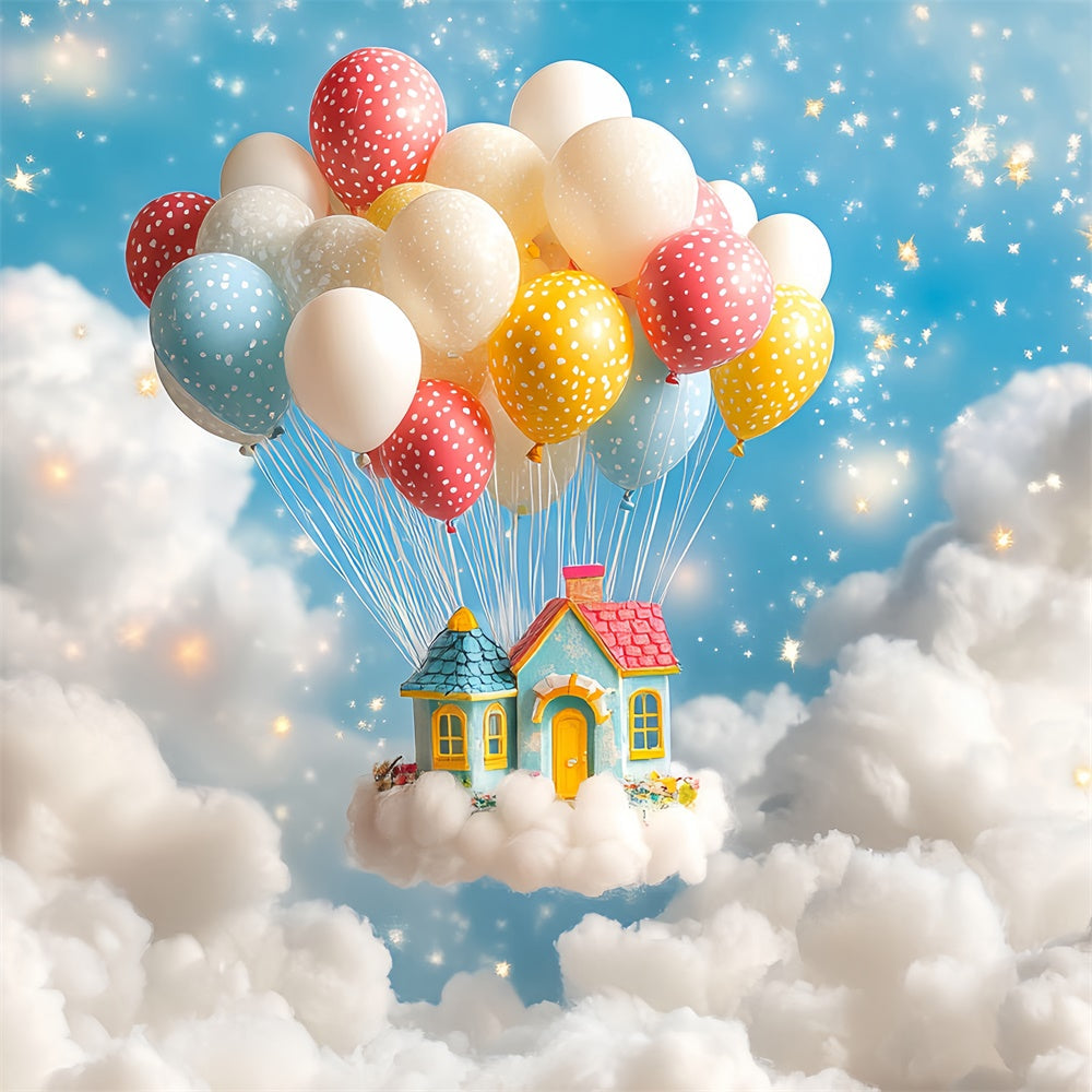Backdrop For Birthday Balloon Cloud Fantasy Backdrop UK CSH6-306