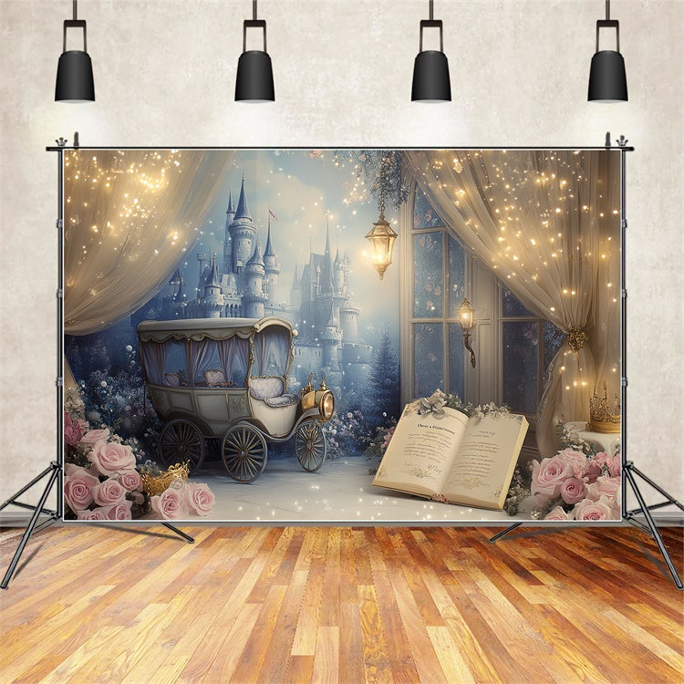 Cake Smash Backdrop Girl Royal Carriage Castle Backdrop UK CSH6-309