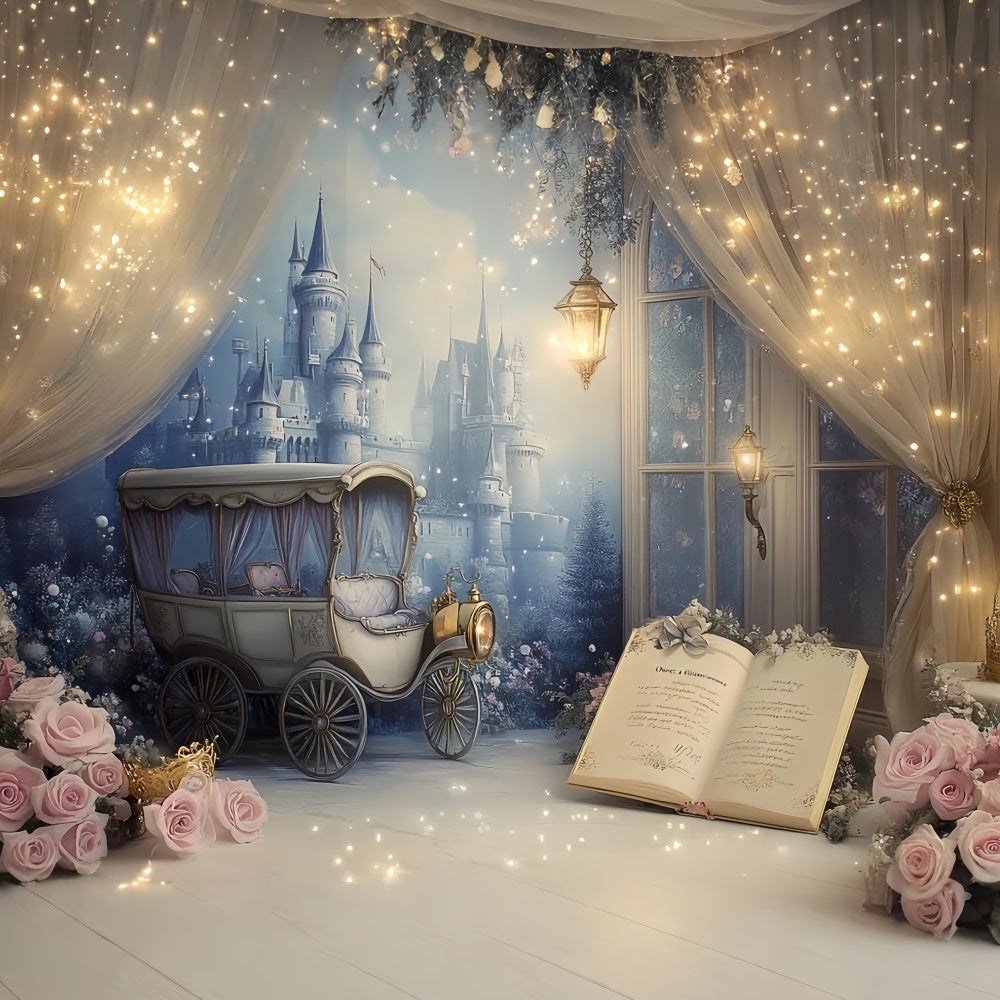 Cake Smash Backdrop Girl Royal Carriage Castle Backdrop UK CSH6-309